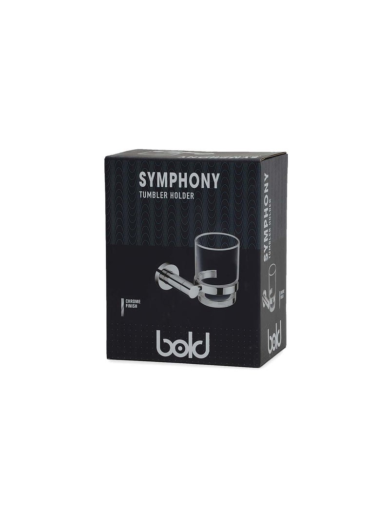Bold Symphony Tumbler Holder – Elegant Chrome-Plated Brass with Durable Glass Cup, Rust-Resistant, Ideal for Daily Bathroom Use - Image 2
