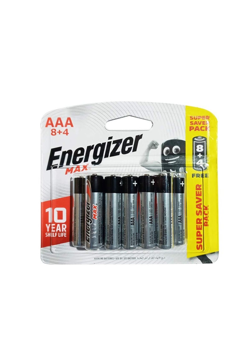 Energizer - 12 Piece AAA Max Alkaline Battery Set - Image 1