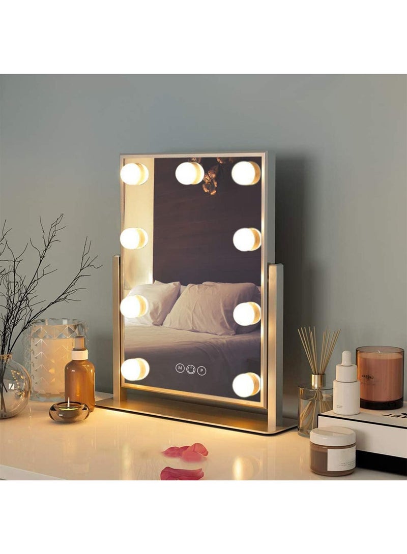 ليموس مرآة فانيتي هوليوود مع مرآة مكياج مضيئة باللون الأبيض الفاتح تحكم ذكي باللمس 3 ألوان ضوء قابل للتعتيم - Image 1