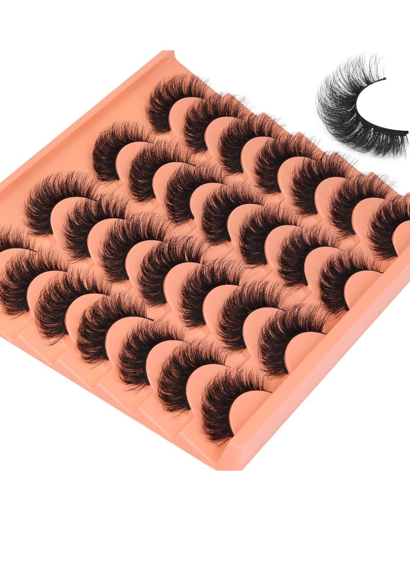 ALICROWN HAIR Short Lashes Natural Look False Eyelashes Thick Fluffy Faux Mink Lashes Pack Wispy Strip Fake Eyelashes Cat Eye Lashes that Look Like Extensions 14 Pairs Black  - Image 2