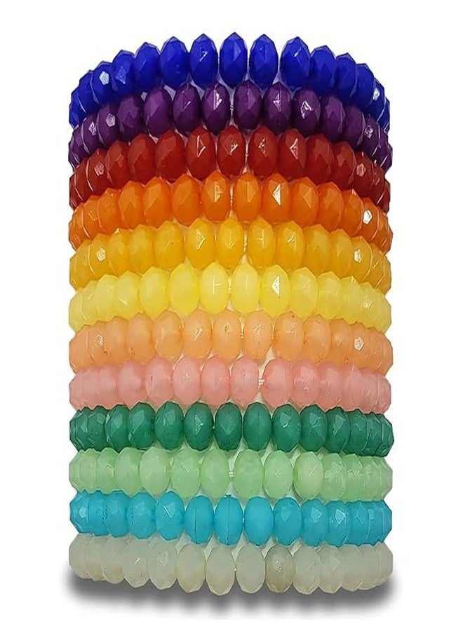 VIYANSHI Multicolour Beads Bracelet Set for Women and Girls - Stylish Everyday Acrylic Beaded Stackable Bracelets Combo, Set of 12 - Image 2