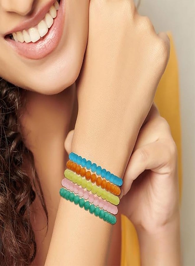 VIYANSHI Multicolour Beads Bracelet Set for Women and Girls - Stylish Everyday Acrylic Beaded Stackable Bracelets Combo, Set of 12 - Image 3