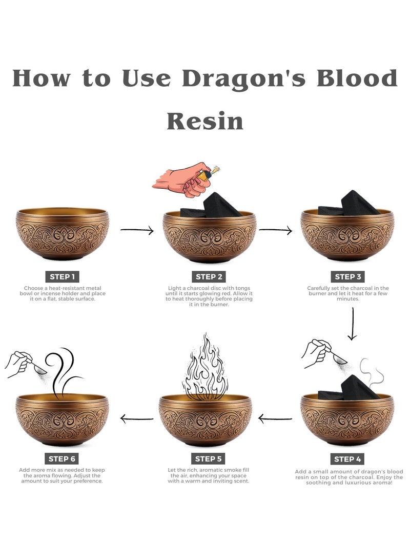 Awafi Mill Dragons Blood Incense Resin | Finest Grade 100% Natural Aromatic Tree Gum Sap Solid Crystals with Triangle Charcoal Tablet  - Image 4