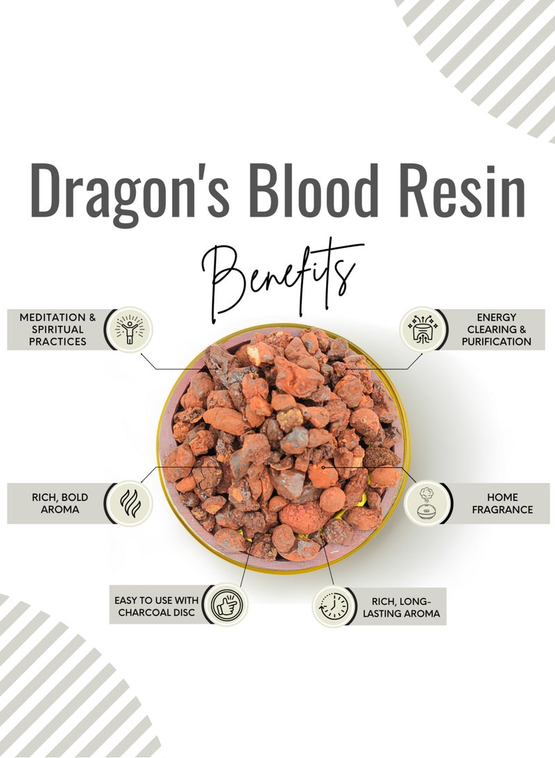 Awafi Mill Dragons Blood Incense Resin | Finest Grade 100% Natural Aromatic Tree Gum Sap Solid Crystals with Triangle Charcoal Tablet  - Image 3
