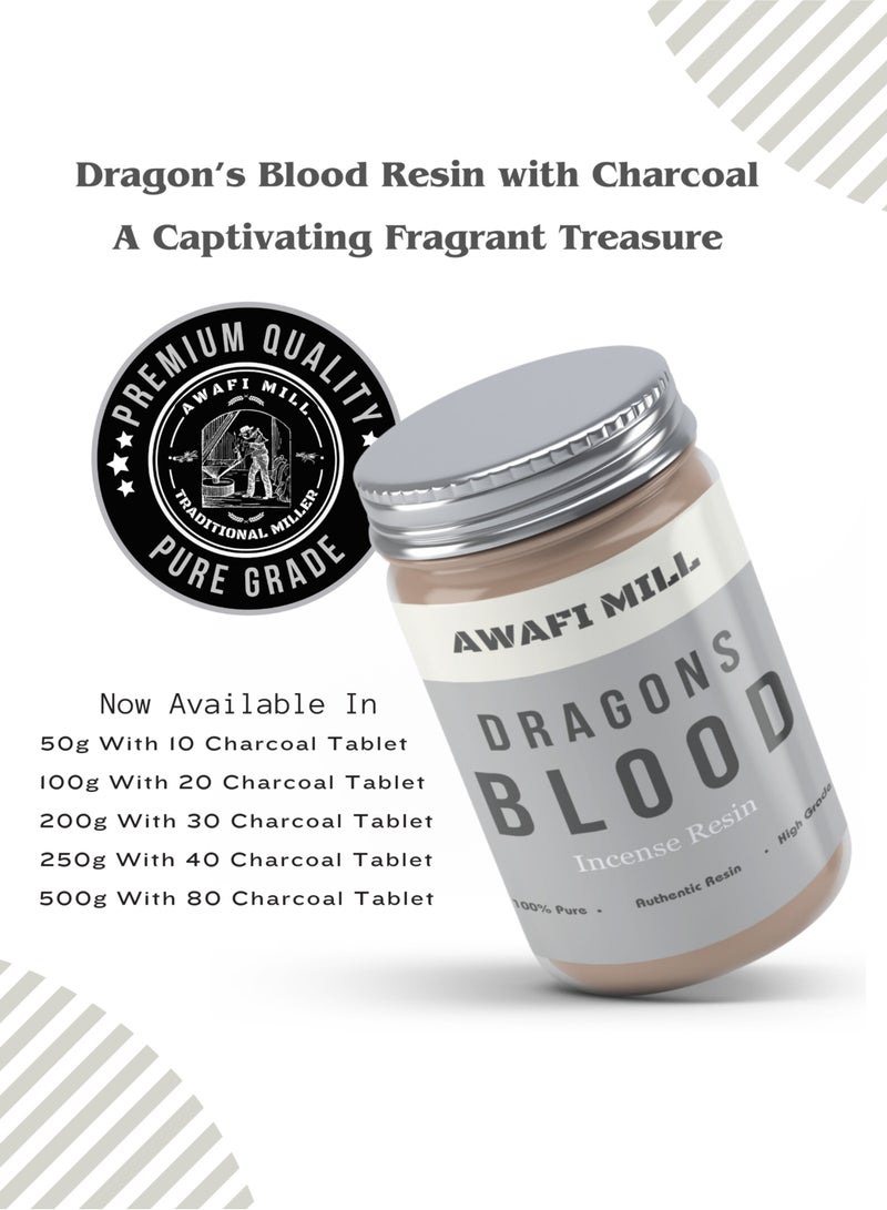 Awafi Mill Dragons Blood Incense Resin | Finest Grade 100% Natural Aromatic Tree Gum Sap Solid Crystals with Triangle Charcoal Tablet  - Image 5