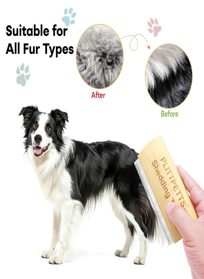 PLITTPETTS Dog Brush for Shedding, Deshedding Grooming Tool for Dogs, Cats & Horses, Dog Grooming Brush Pet Hair Removal Tool Painlessly Remove for All Hair Types, 5.2 Inch Ergonomic Handle - Image 5