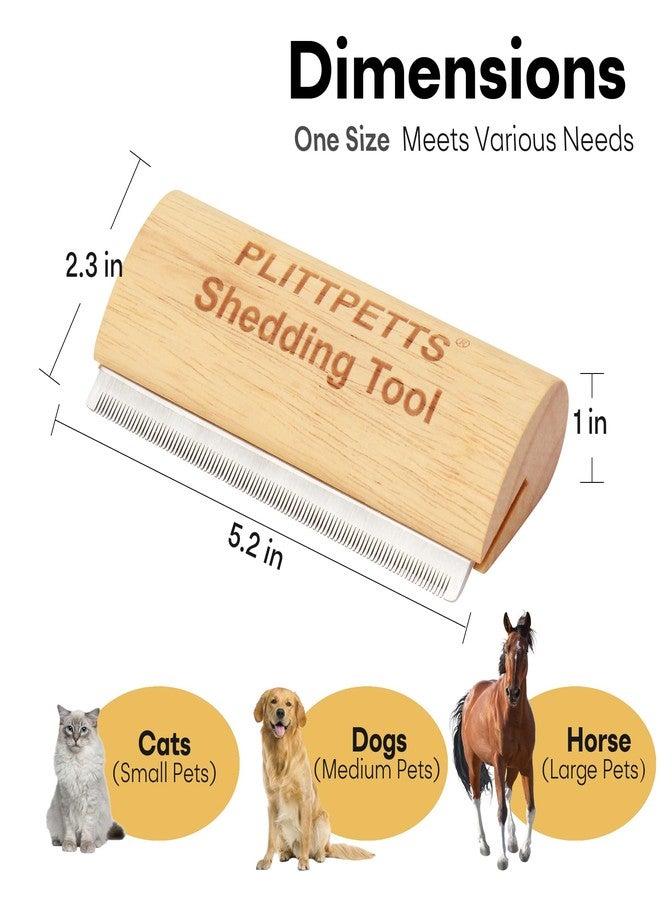 PLITTPETTS Dog Brush for Shedding, Deshedding Grooming Tool for Dogs, Cats & Horses, Dog Grooming Brush Pet Hair Removal Tool Painlessly Remove for All Hair Types, 5.2 Inch Ergonomic Handle - Image 2