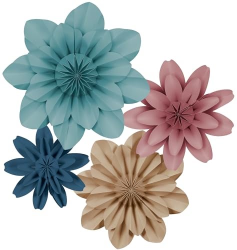 Teacher Created Resources Calming Colors Paper Flowers Premade Decorations for Party Photo Backdrops Classrooms Walls Showers and Birthday Celebrations TCR8349 - Image 1