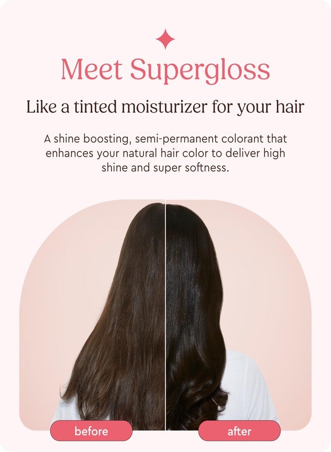 Glaze Supergloss Color Conditioning Gloss With Dispensing Pump - Hydrating Semi-Permanent Color Hair Gloss & Shine Boost - For Natural Medium to Dark Brown Hair - 6.4 Fl Oz - Sleek Espresso - Image 2