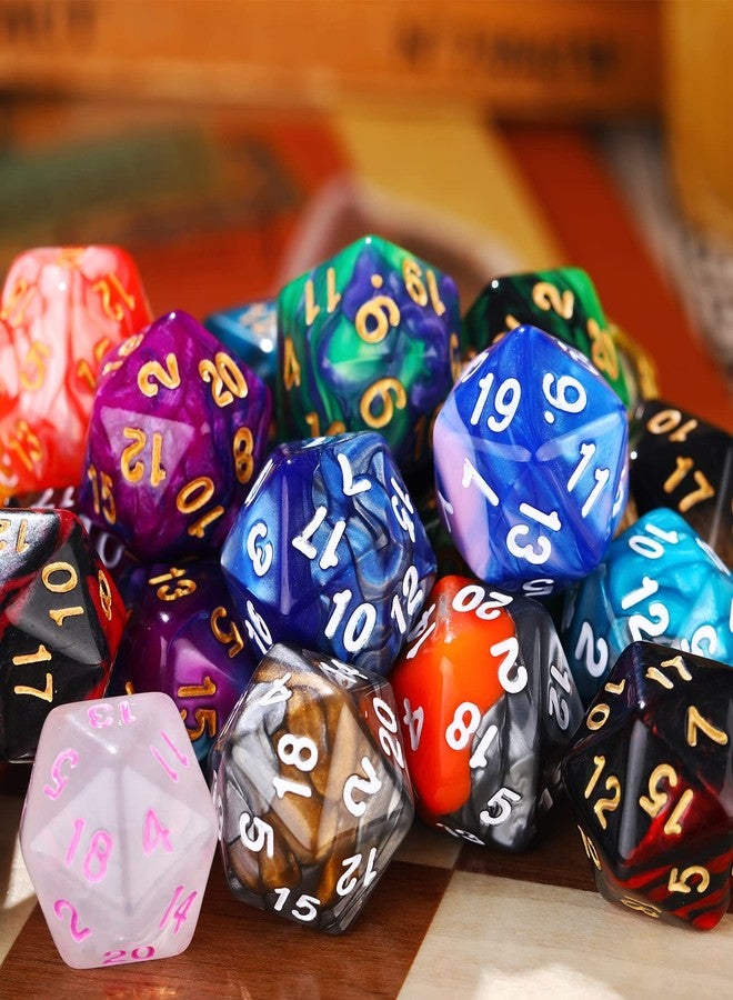 تيكيونايت مجموعة نرد متعددة الأوجه من تيك يونيت، 25 قطعة، 20 وجهًا، مع حقيبة سوداء، متوافقة مع ألعاب تقمص الأدوار مثل ماجيك: ذا جاذرينج وغيرها، بألوان متنوعة عشوائية (نجمة) (نجمة) - Image 3