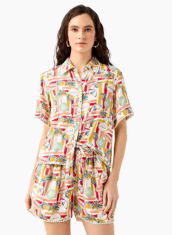 Splash FAV Printed Shirt and Shorts Set