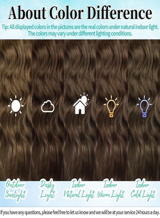 KooKaStyle Clip in Hair Extensions 4PCS Long Wavy Medium Brown Thick Hairpieces for Women Weft Natural Synthetic 20 Inch Daily Use - Image 5