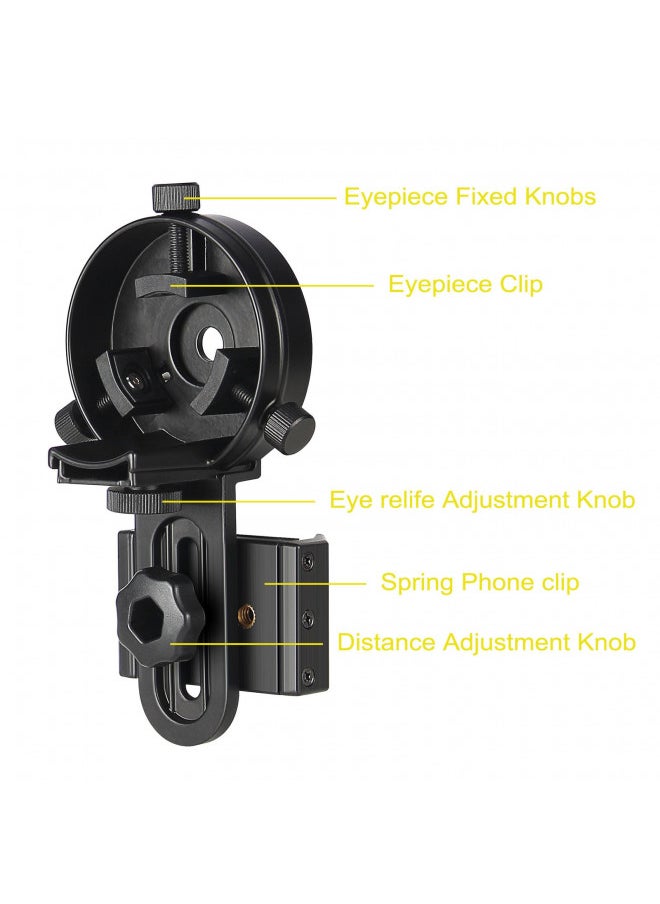 SOLOMARK - Cell Phone Adapter Mount for Vortex Bushnell Celestron Barska Spotting Scope Big Eyepiece Adapter Mount Work with Binoculars Monocular Spotting Scope Telescope For iPhone 6Plus Samsung HTC LG and More - Image 1