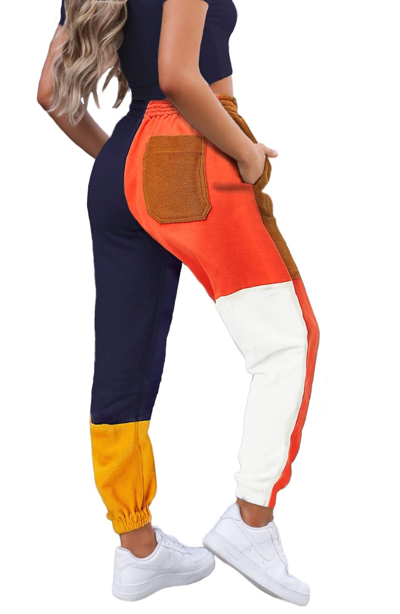 Waitfairy Sweatpants Women - Joggers for Women High Waist Baggy Sweat Pants for Womens Joggers with Pockets Multicolor S - Image 1