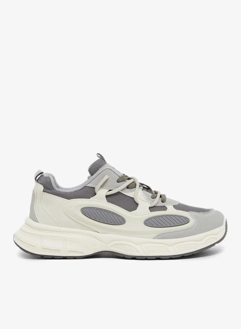 Take Two Take Two Textured Chunky Sole Lace Up Sneakers