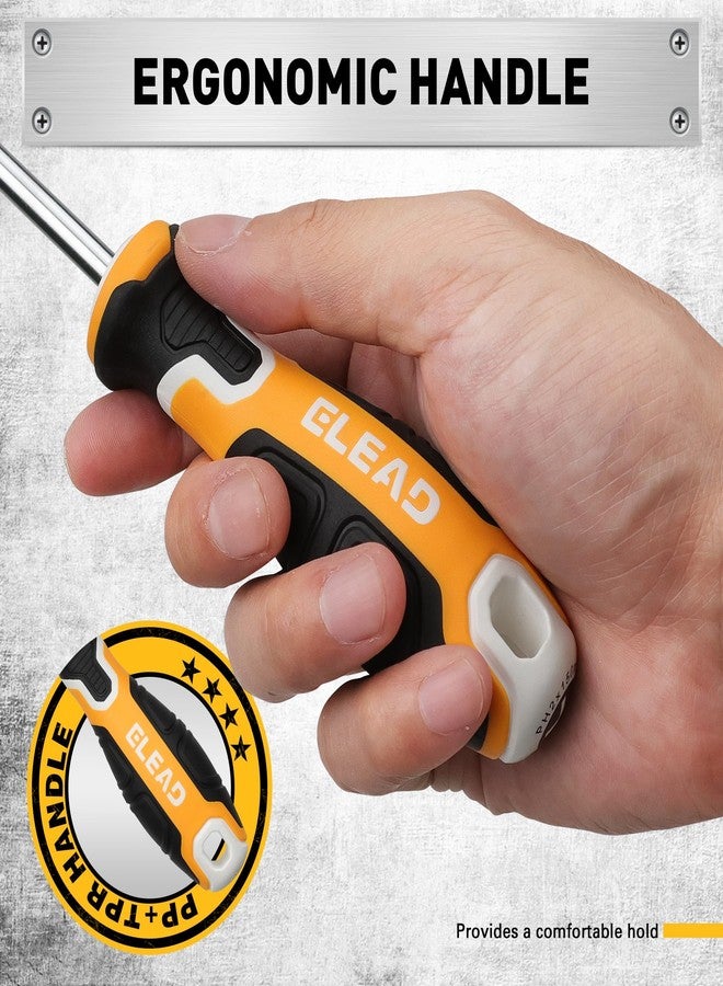 ELEAD مجموعة مفكات براغي مغناطيسية مكونة من 6 قطع، 3 رؤوس فيليبس و3 رؤوس مشقوقة، مجموعة مفكات براغي احترافية بمقبض مبطن - Image 4