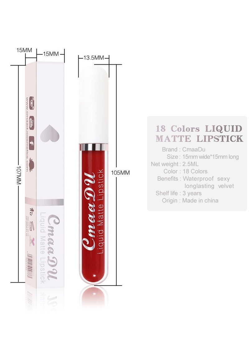 CmaaDu - 1pc Liquid Lipstick Lip Gloss, Waterproof Nude Lipstick, Non Fade Long Lasting Color Matte, Natural Formula Hydrating Lip Liner Pens for Multiple Occasions, (Color Matte Lip Gloss_03) - Image 1