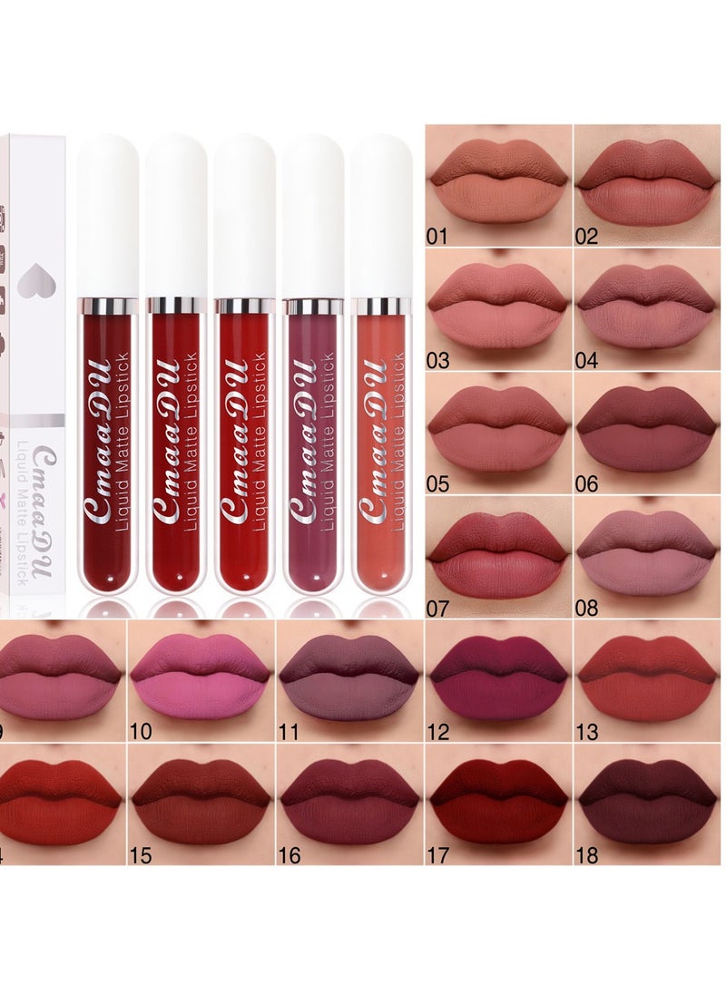 CmaaDu - 1pc Liquid Lipstick Lip Gloss, Waterproof Nude Lipstick, Non Fade Long Lasting Color Matte, Natural Formula Hydrating Lip Liner Pens for Multiple Occasions, (Color Matte Lip Gloss_03) - Image 1