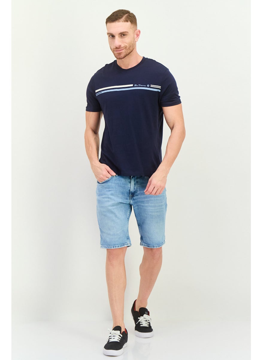 Ben Sherman - Men Crew Neck Short Sleeve Brand Logo T-Shirts, Navy - Image 1