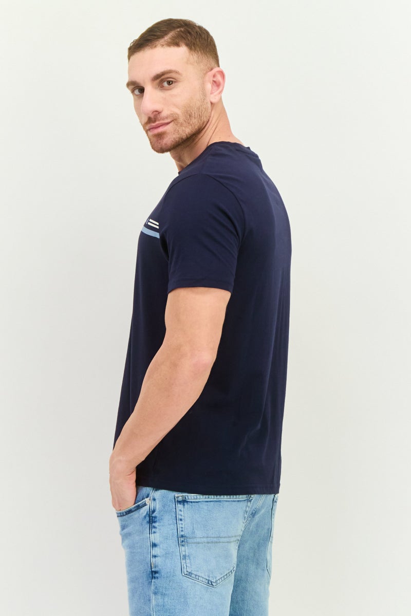Ben Sherman Men Crew Neck Short Sleeve Brand Logo T-Shirts, Navy  - Image 2