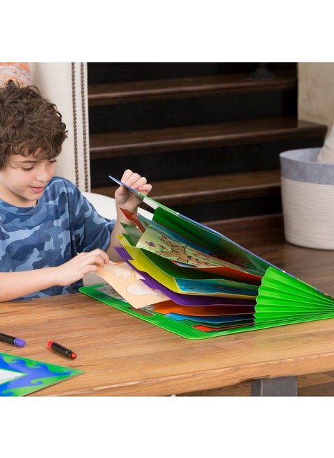 Art Place Portfolio With Handles-8 Expandable Color Coded Accordion Files For Organizing Children'S Artwork-19 H X 15.25 W, Green