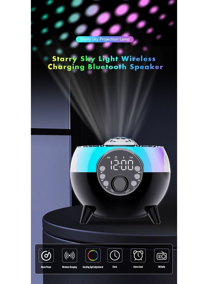 HM-2310 Sky Light Bluetooth Speaker with Wireless Charging || 3-in-1 LED Ambient Night Light + 15W Fast Qi Charging Pad + Stereo Sound | Portable Speaker for Bedroom, Office, Desk | USB-C Powered | Touch Control | Modern Design | Ideal Gift - Image 1