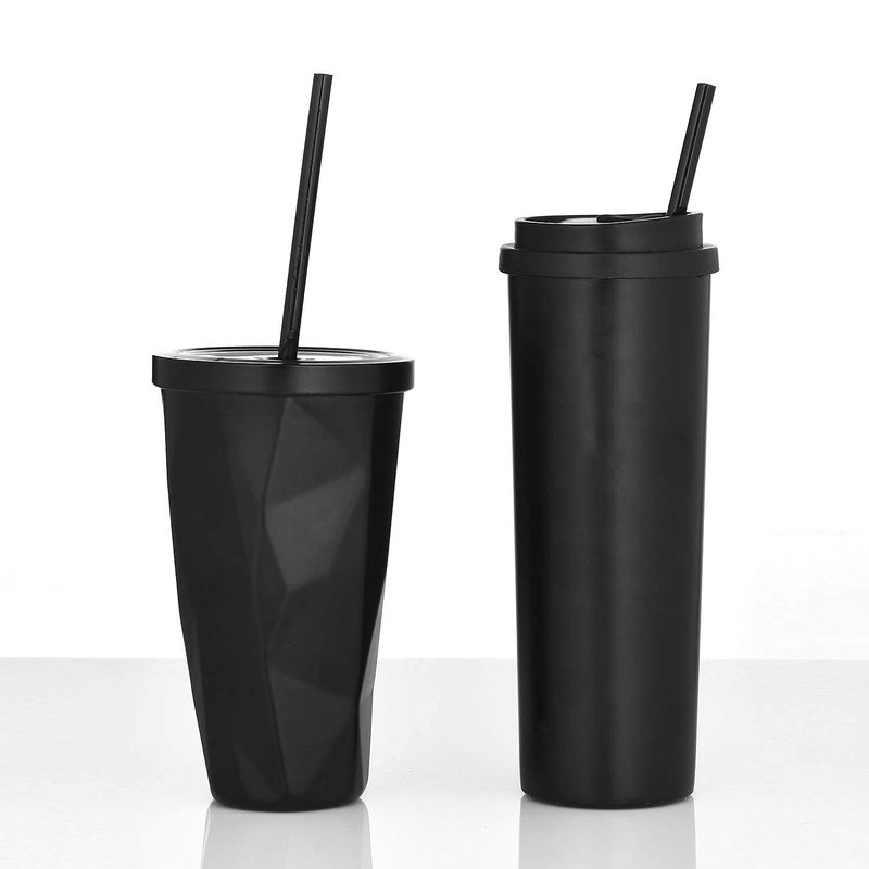 ALINK 12-Pack Reusable Black Straws, 10.5" Long Hard Plastic Tumbler Replacement Straws for 16 OZ 20 OZ 30 OZ Stanley, YETI, Mason Jar, Starbucks Tumblers, Set of 10 with Cleaning Brush - Image 5