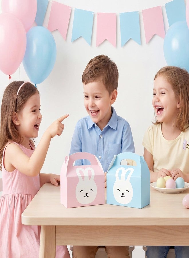 Reyoust 24Pcs Easter Party Favor Treat Boxes Long Ear Bunny Cookie Gift Boxes with Handles Blue Pink Gift Gable Box Pastel Eggs Containers for Spring Easter Basket Stuffers Party Favor Supplies - Image 5