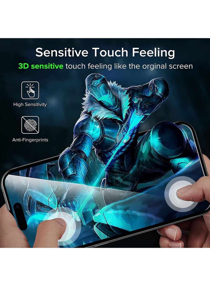 SYOSI Case for iPhone 15 Pro Max 2+2 Pack Tempered Glass Screen Protector + Camera Lens Protector, [Anti Fingerprint][Anti-Scratch] [Easy Installation] [Bubble Free] [Full-Coverage] 9H Hardness Film - Image 2