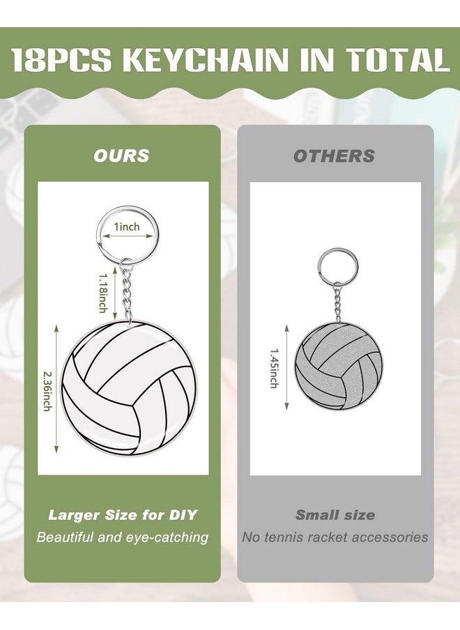 Taiyin Taiyin 18 Pcs Volleyball Keychain Bulk Sublimation Vinyl Sticker DIY for Volleyball Party Favors Gift Bag Team (White)  - Image 2