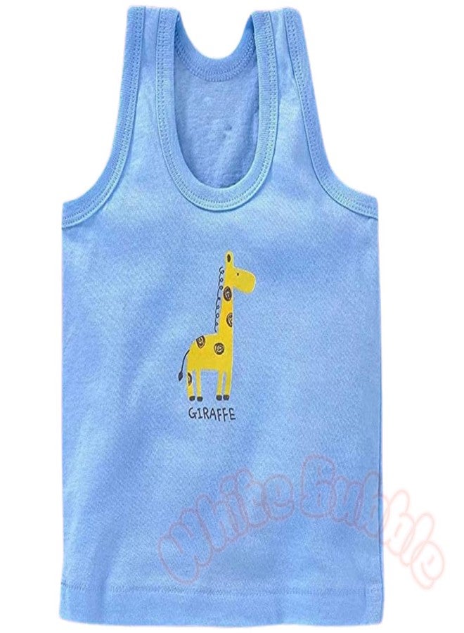White Bubble Baby Boys & Girls Innerwear | Soft Cotton Sleeveless Ganji Sando Vest Clothing | Pack of 6 Prints | Baniyan for Infant Newborn (in, Age, 3 Years, 4 Years, Regular) Multicolour - Image 5