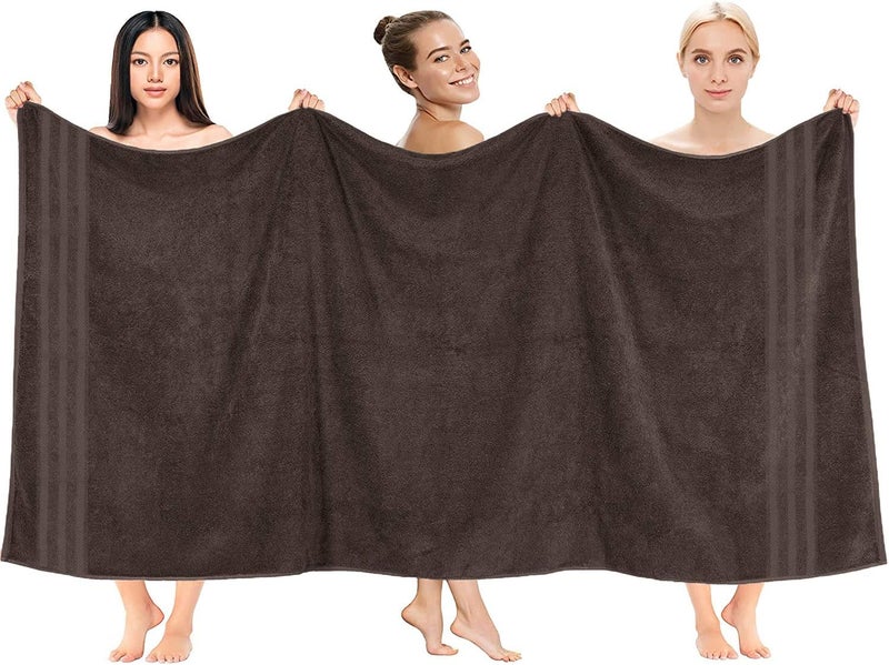 DAN RIVER 2 Pack Luxury Bath Sheets 35x70, 600 GSM, Soft & Quick Dry 100% Ring Spun Cotton Towels Ideal for Hotels, Spas, Gyms & Salons Extra Large, Brown - Image 5