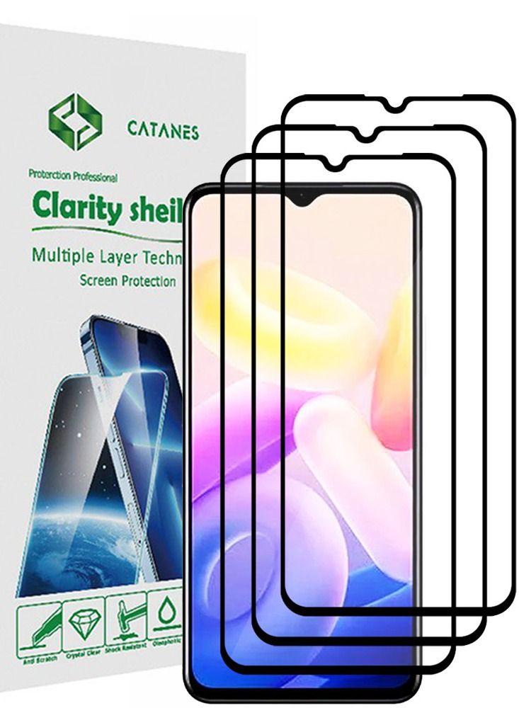 CATANES 3 Pack For Vivo Y33s 5G Screen Protector Tempered Glass Full Glue Back - Image 1