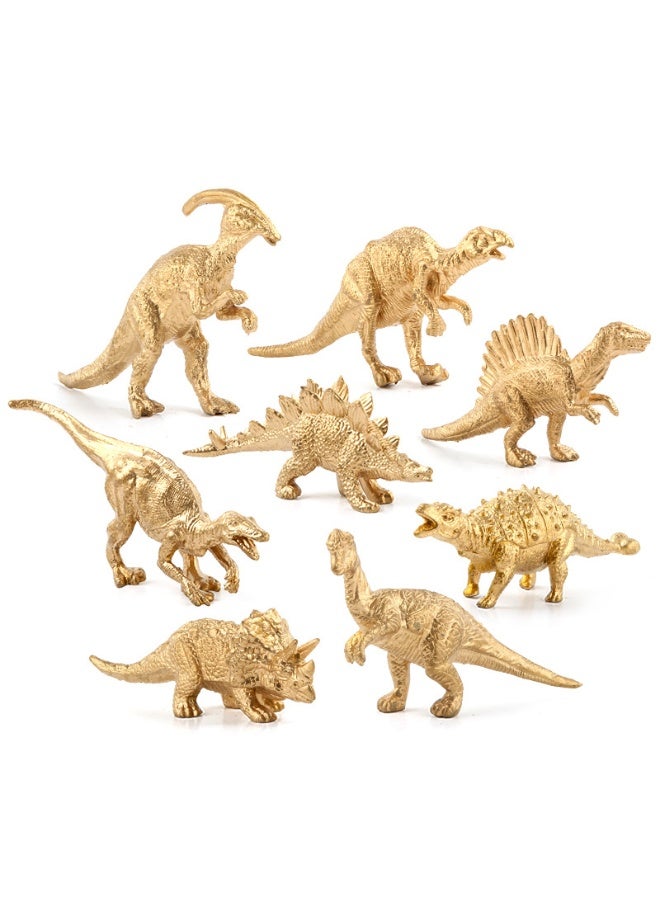 NIBEMINENT Mini Jurassic Dinosaur Era Animal Model - Golden Edition Realistic Heartfelt Dinosaur Replica