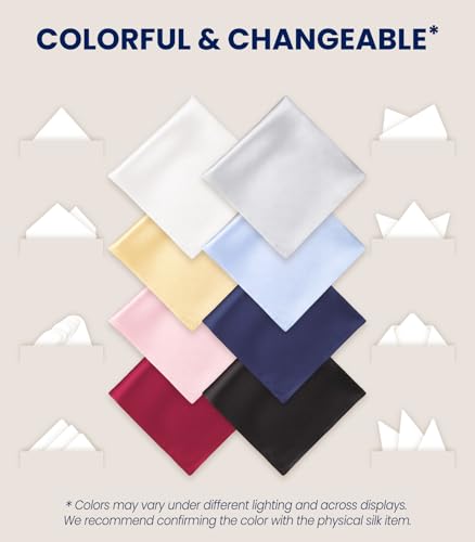 Selected Hanky 100% Pure Silk Pocket Square Solid Black for Father's Day Gift - Image 5