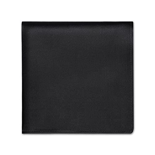 Selected Hanky 100% Pure Silk Pocket Square Solid Black for Father's Day Gift - Image 1