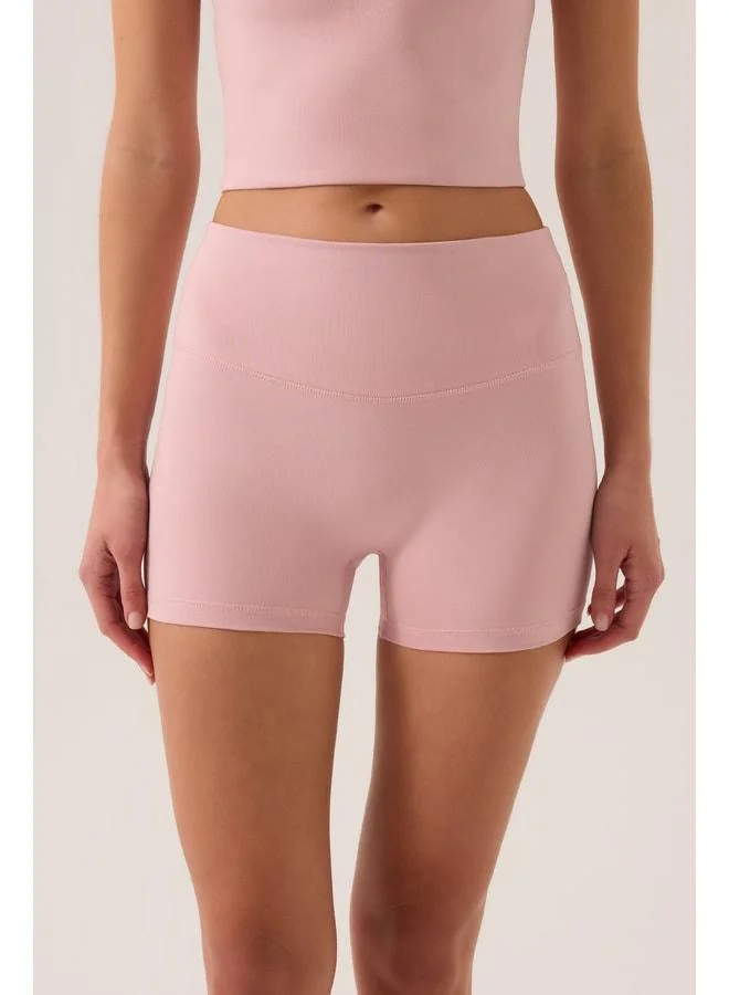 Los Ojos x Ece Pink High-Waist Short Legging Mono Biker.