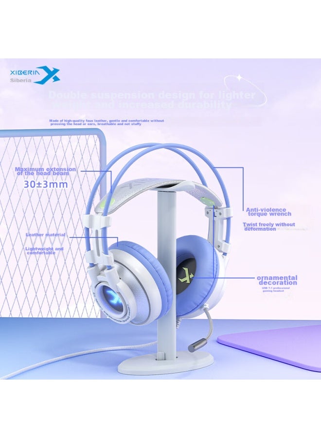 Xiberia K9usb 7.1 Surround Sound Gaming Headset, Wired Over-ear Headphones For Pc, Noise-cancelling Microphone, Online Class, Music, Pubg, With In-line Control, Professional Version, Mengzidian - Image 1