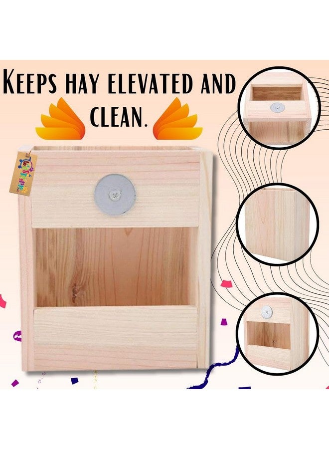 Western Era Wooden Cage Attach Hay Rack, Grass Feeder, Holder for Rabbit, Guinea Pig, Ferret - Image 3