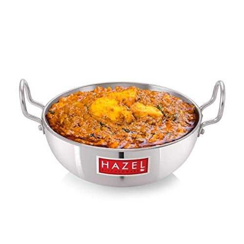 HAZEL 1750 ML Aluminium Kadhai 4 mm Thick Cooking Kadai with Handle for Deep Frying - Image 1