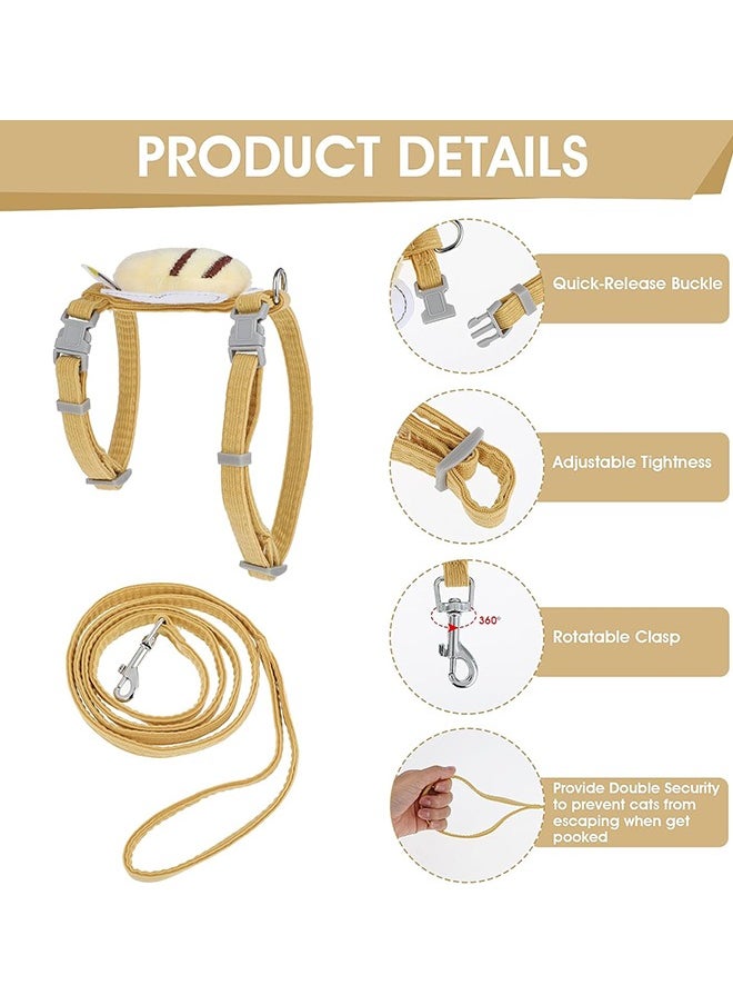 Sweet Life Cat Harness & Leash Set, Cats Escape Proof - Adjustable Kitten Harness for Large Small Cats, Cute Bee Plaid Lightweight Soft Harness (Yellow Plaid Bee, (for 7.0-16.5lb))  - Image 3