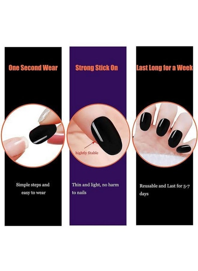 BANIRA Artifical Fake Nails With Buffer & Glue, Natural False Nails Delicate & Comfortable With Long-Lasting And Waterproof For Women Bright Pink (Pack Of 24) - Image 4