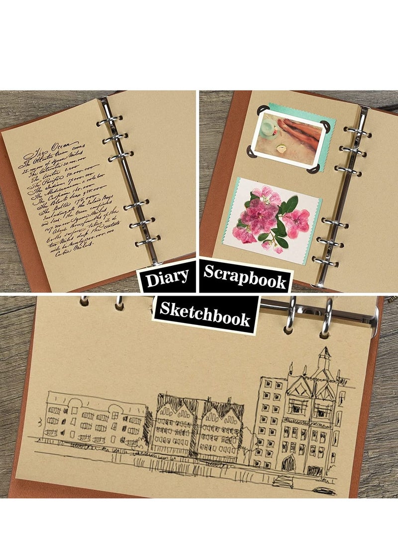Excefore Vintage Refillable Journal, Premium Leather Traveler Notebook Sketchbooks Classic Diary Planner with Blank Pages and Zipper Pocket (Bird) - Image 3