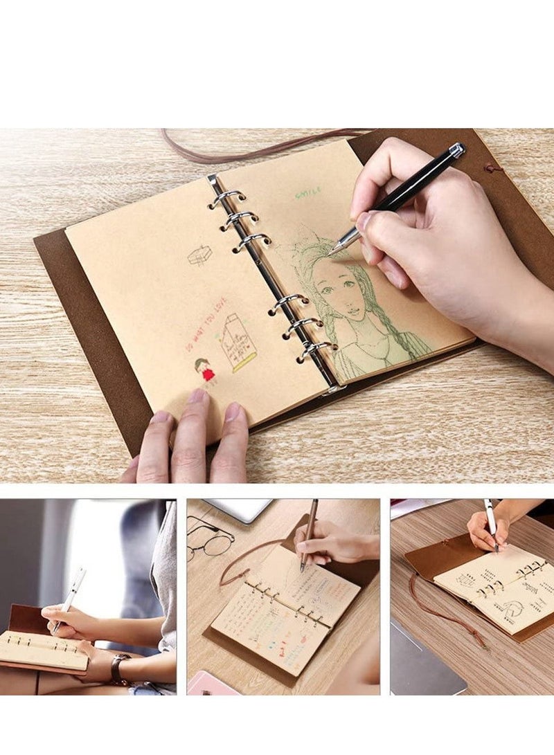 Excefore Vintage Refillable Journal, Premium Leather Traveler Notebook Sketchbooks Classic Diary Planner with Blank Pages and Zipper Pocket (Bird) - Image 4