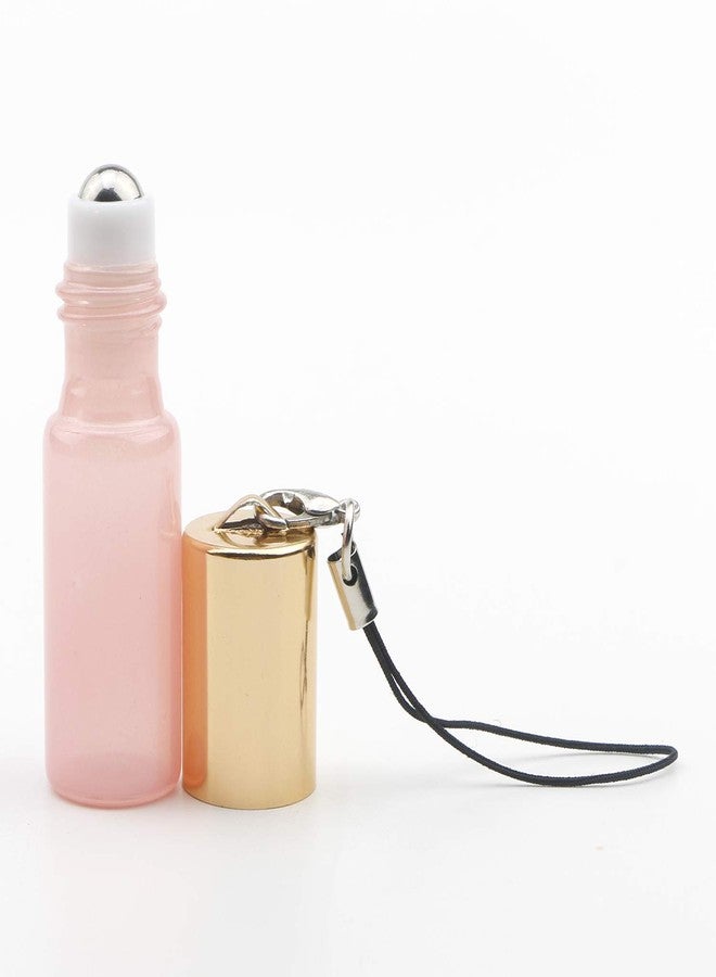 Ellbest 10 Pack 5ml Roller Bottler for Essential Oil Portable Pearl Pink Colored Refillable Roll On Bottles with Stainless Steel Ball and Essential Oil key Opener - Image 4