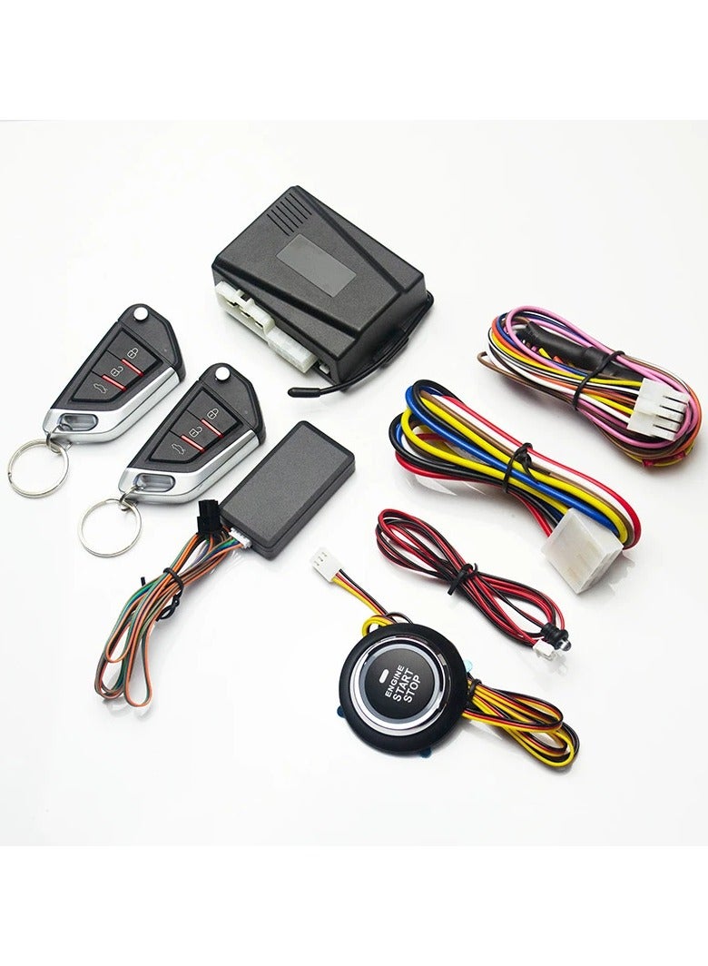 AROAQ Automatic System Car Switch Keyless Entry,One-button Engine Start Alarm System,One-button Remote Start and Stop,Automatic Anti-theft System(Two Key) - Image 1
