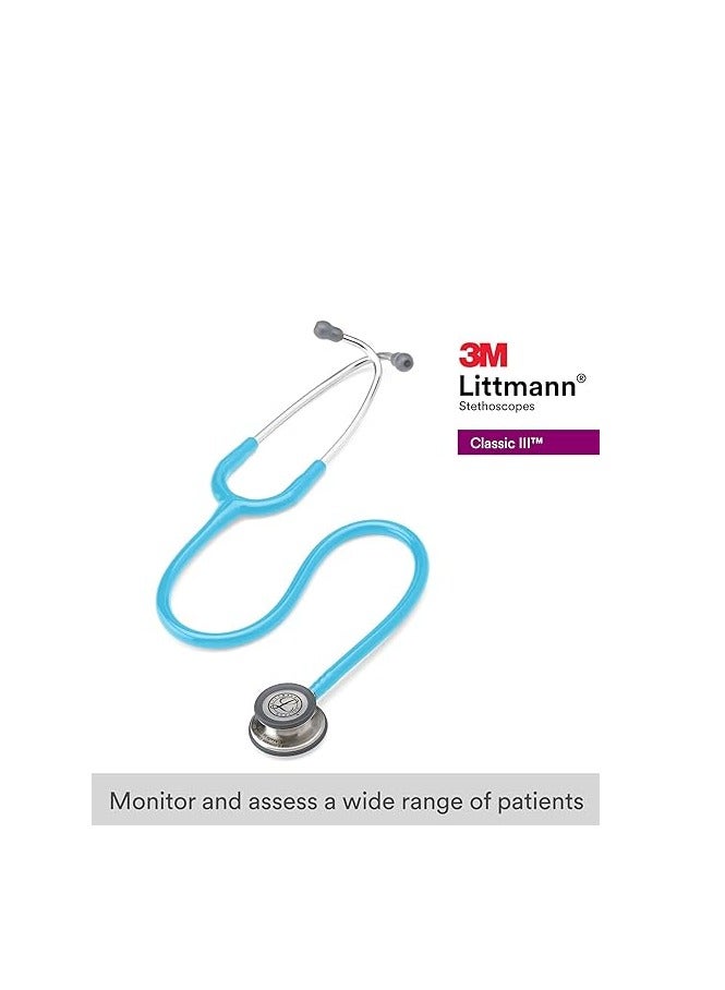 Littmann 3M Littmann Classic III Stethoscope, Turquoise Tube 27, inch, 5835  - Image 3