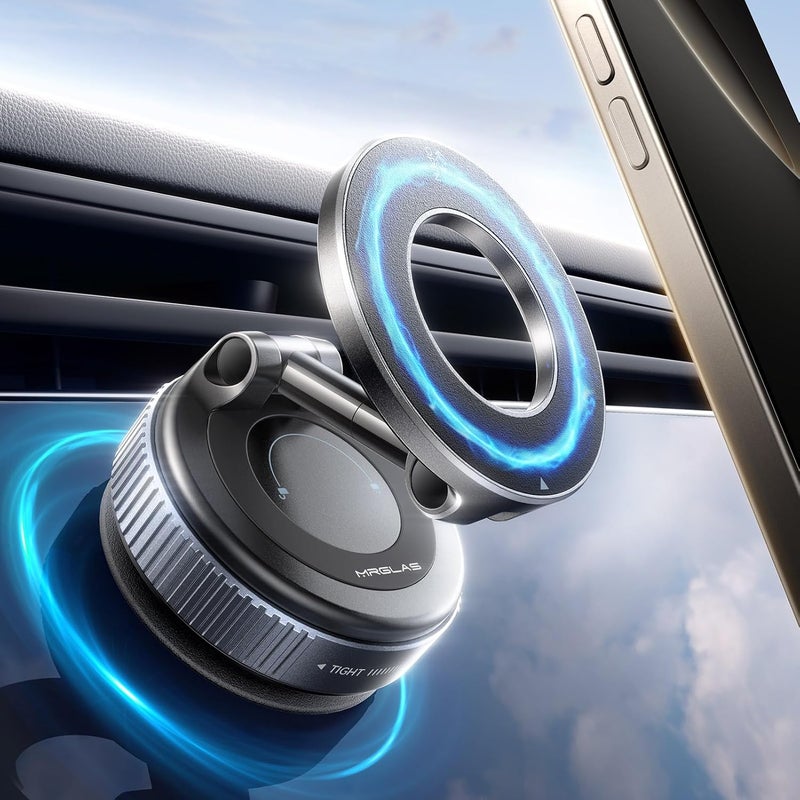 MRGLAS 2025 Upgraded Vacuum Magnetic Mobile Phone Holder for Car with 2800gf Magnet and 360° Rotation - Image 1