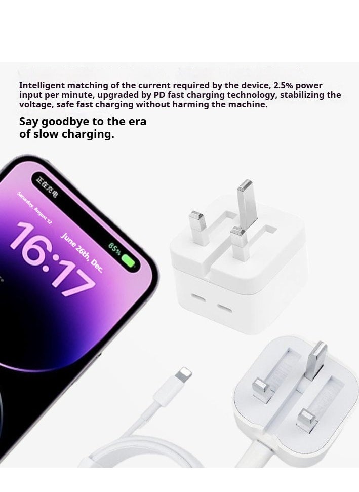 Generic - iPhone 30W Fast Charger | USB C Wall Mount Fast Charger with 1M PD to Lightning Cable, Compatible with iPhone 14/14 Pro/14 Pro Max/13/12/SE2020/11/XR/XS Max/X/iPad - Image 1