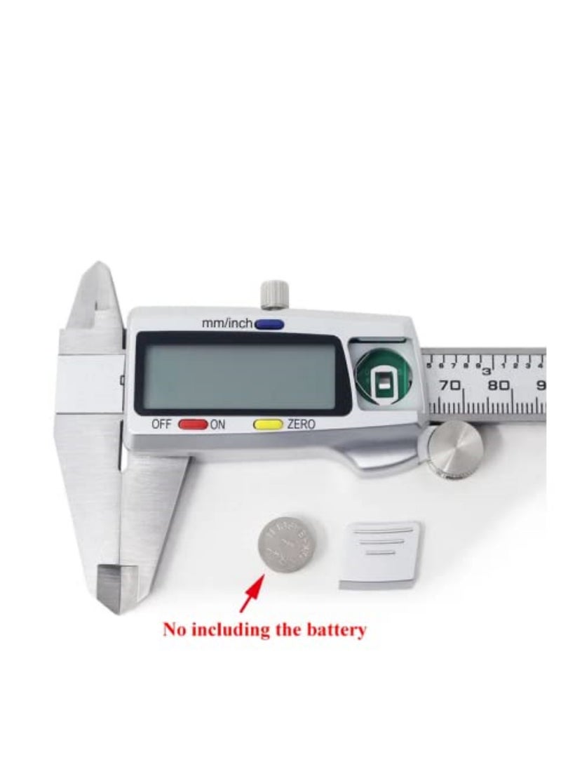 Generic 6 Inch 150mm Digital Calipers Stainless Steel Electronic Digital Vernier Caliper with LCD Display Inch Millimeter Conversion Zero Setting Function for Precise Measuring Inside Outside Diameter Thickness Depth  - Image 5